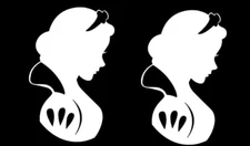Snow White Princess - TWO White Vinyl Decals Car Truck Windows laptop notebook