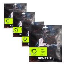4 SETS GENESIS HEXONIC POWER SET 17L 1.23 Yellow Tennis Racquet String  POWER