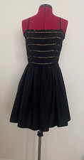 Zara Black Beaded Mini Dress Size S REF 0881/220