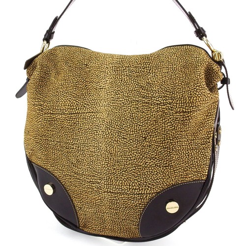 BORBONESE Borsa Quaglia modello BEIGE PELLE SCAMOSCIATA ~ SMALTO Auth USATO  L3248 | eBay