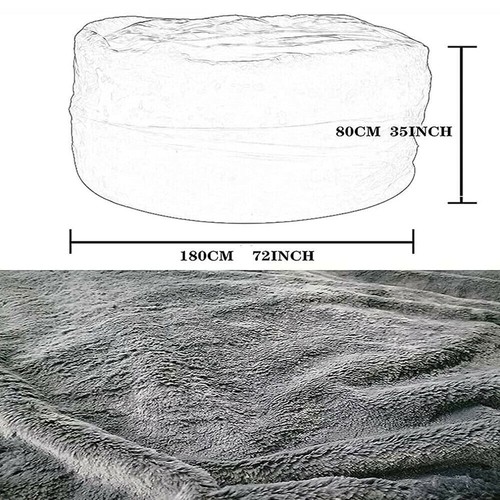 Microsuede 7FT Foam Giant Bean Bag Memory Living Room Chair Lazy Sofa