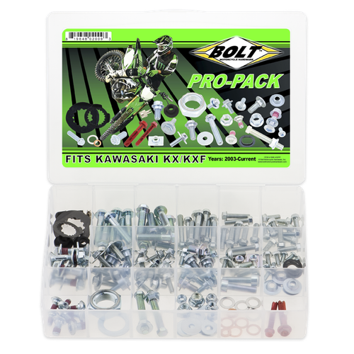 BOLT PRO PACK BOLT KIT AXLE NUT & ADJUSTERS KAWASAKI KX125 KX250 2003