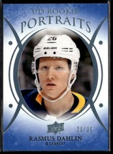 2018-19 UD Portraits Blue Foil RC Rasmus Dahlin 20/25 #P-100