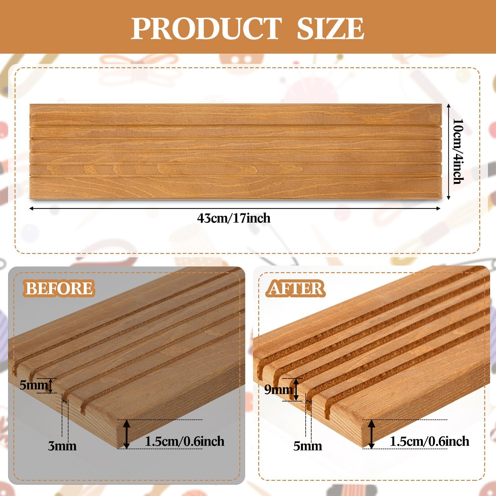 Wooden Ruler Rack 2 Pieces Wooden Ruler Rack Quilting Ruler Rack Organizer Quilting Ruler ...