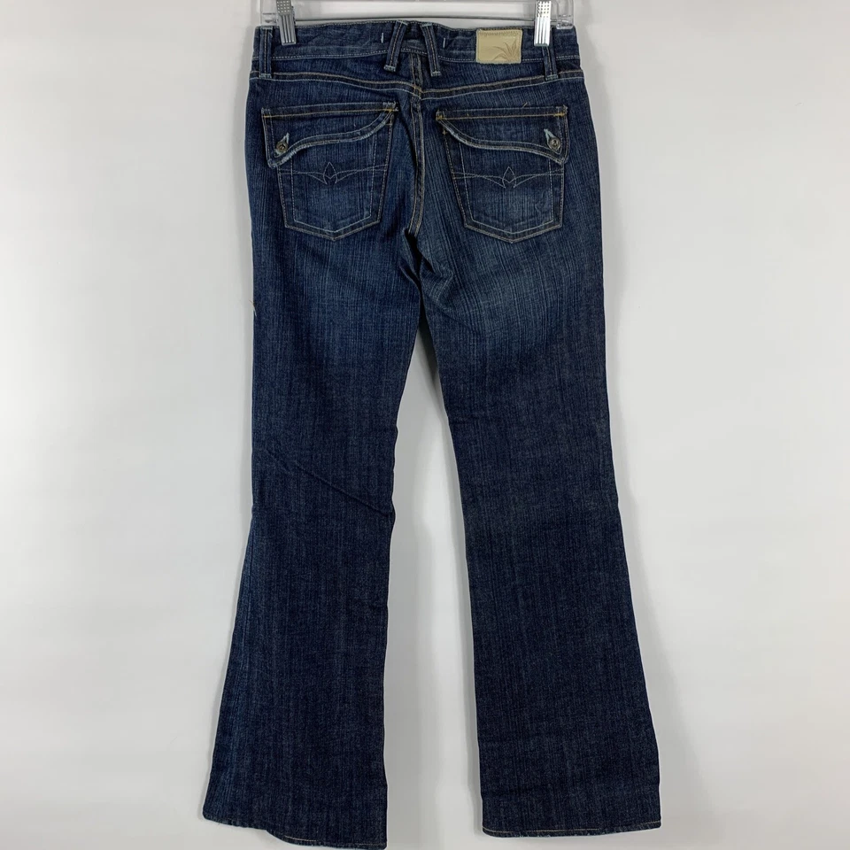 Jeans Agave Néctar Talla 26 Sexy Acampanados Tiro Medio Azul Lavado Mediano Denim Elástico EE. UU. Foto 3 de 4