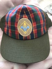 Boy Scout Cub Scout Weblos Hat Cap Green Plaid BSA Adjustable Fits Youth M/L
