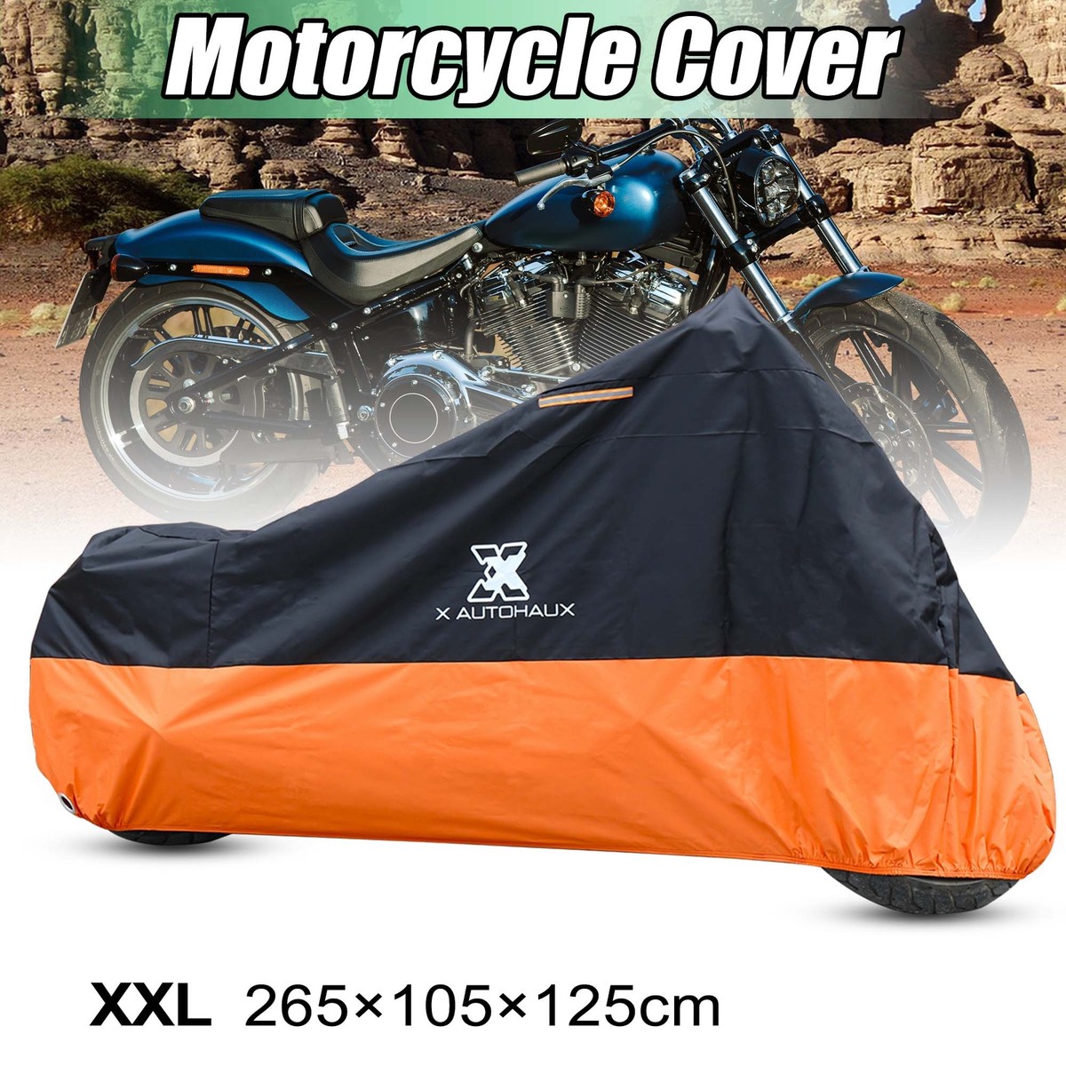 X AUTOHAUX Waterproof Motorcycle Cover For Harley Softail Dyna Sportster – 210D Oxford