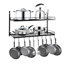 Pot and Pan Rack Organizer Hanger Storage Wall Holder Kitchen Cookware Hanging