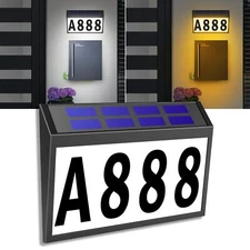 Solar House Number Lighted Address Sign for Street Yard Home Mailbox