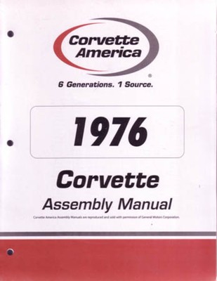 1976 Chevrolet Corvette Assembly Manual Book Rebuild Instructions Illustrations