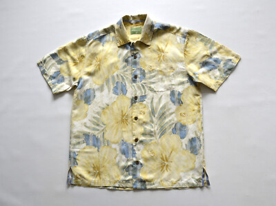 TOMMY BAHAMA Men's Shirt Herren Hemd Gr. S Kurzarm/Short Sleeve Seide/Leinen VTG