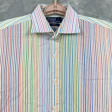 Vintage Polo Ralph Lauren Regent Shirt Men 16.5 32/33 Multicolor Stripe Custom