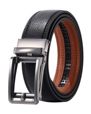 AWAYTR Ratchet Dress Belt for Men - Fit Waist: 36"-42", Gunmetal Buckle-black
