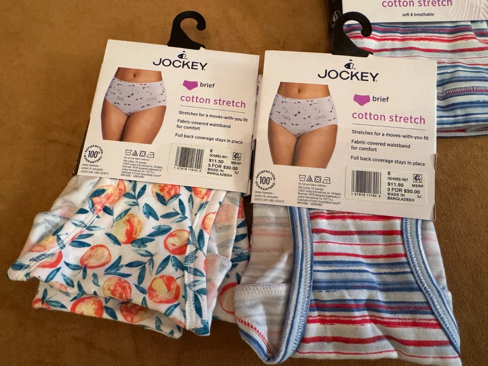 8 / XL Women's Jockey Cotton Stretch Brief 4882 Lot of 6 pair underwear print - Image 4 of 4