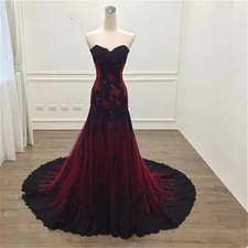 Elegant Burgundy Prom Dresses Lace Sleeveless Floor Length Evening Party Gowns