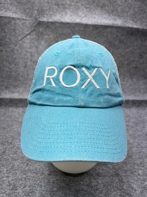 ROXY Hat Cap Snap Back Women One Size Blue Polyester Blend Beach Trucker
