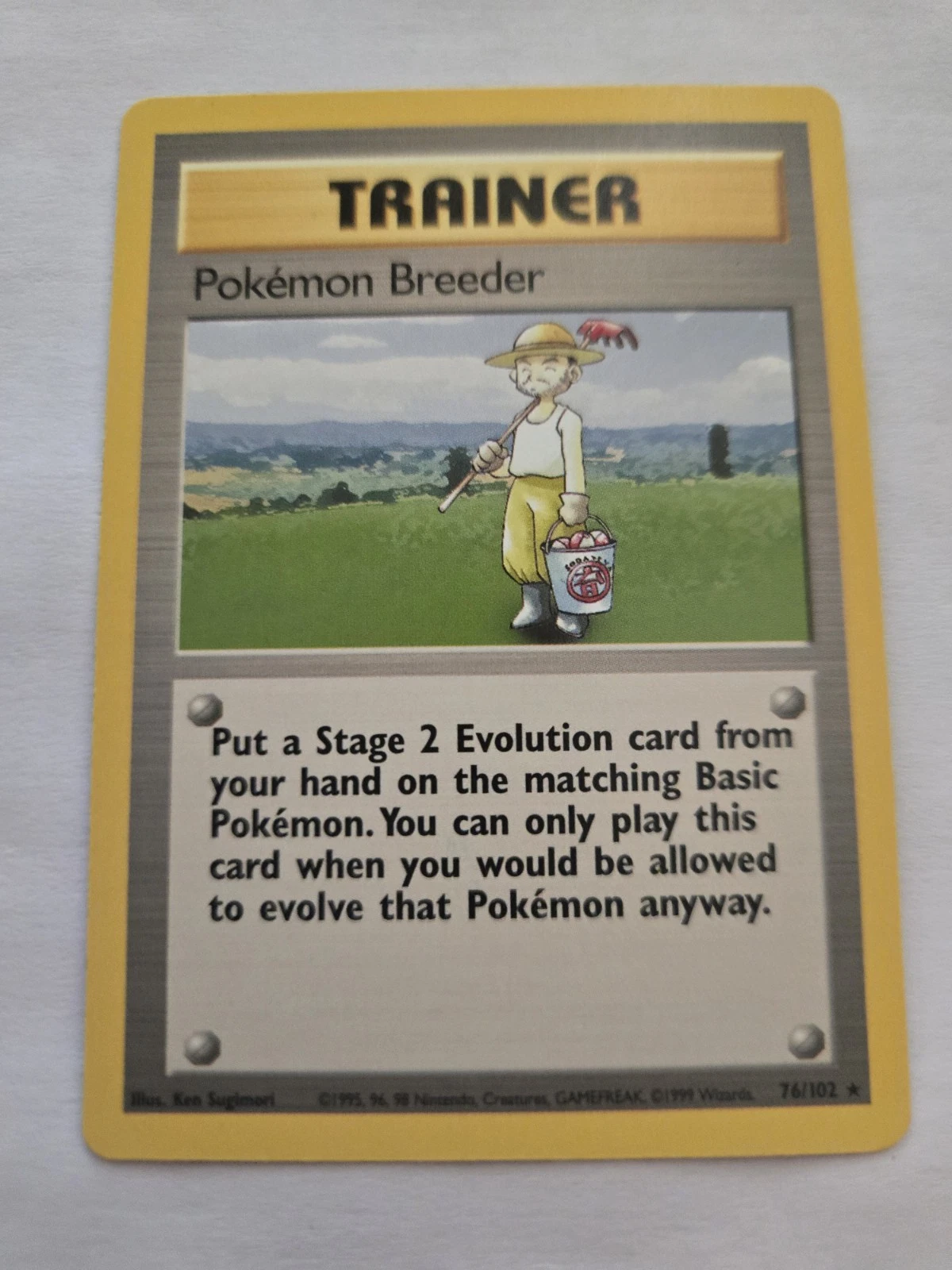 Pokémon Breeder - 76/102 Normal Rare English Base Set Pokémon Card MP