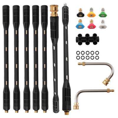 #ad #ad 15quot; Pressure Washer Wand Kit w 90° 30° Curved Extensions 6 Tips 4000PSI $38.60