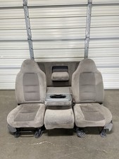 1999-2010 Ford F250 F350 F450 Super Duty Front And Rear Seats Gray Cloth