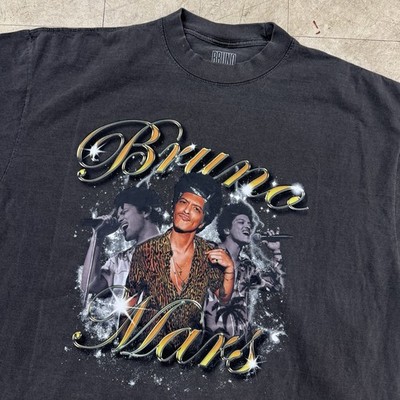 Bruno Mars T Shirt Oversized Large Faded Black Overdye Tour Merch 24 Karat Boxy