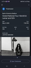 Grand National Tour: Kendrick Lamar and SZA Ticket Sat • May 03, 2025 • 7:00 PM