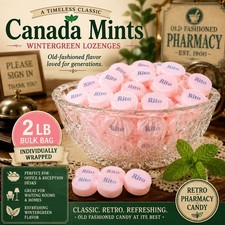 Canada Mints Wintergreen Lozenges 2 lb Bulk Bag Hard Candy Office Candy