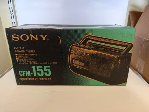 VTG SONY CFM-155 PORTABLE AM/FM CASSETTE PLAYER BOOM BOX NEW IN BOX!