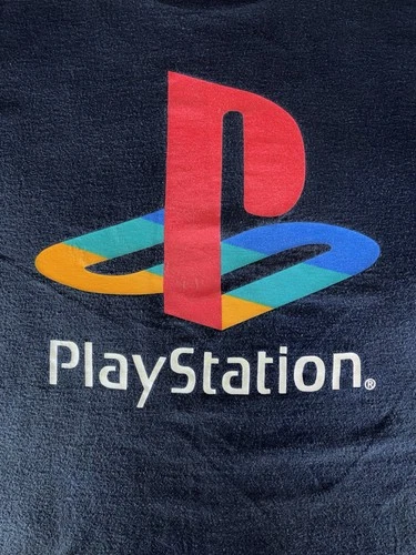 VTG SONY Playstation PS1 Promotional T Shirt Adult XL Blue 1990s Y2K RARE USA