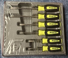 New Sealed Snap-on Sgdx60bhv 6pc Soft Grip Combination Screwdriver Set Gift