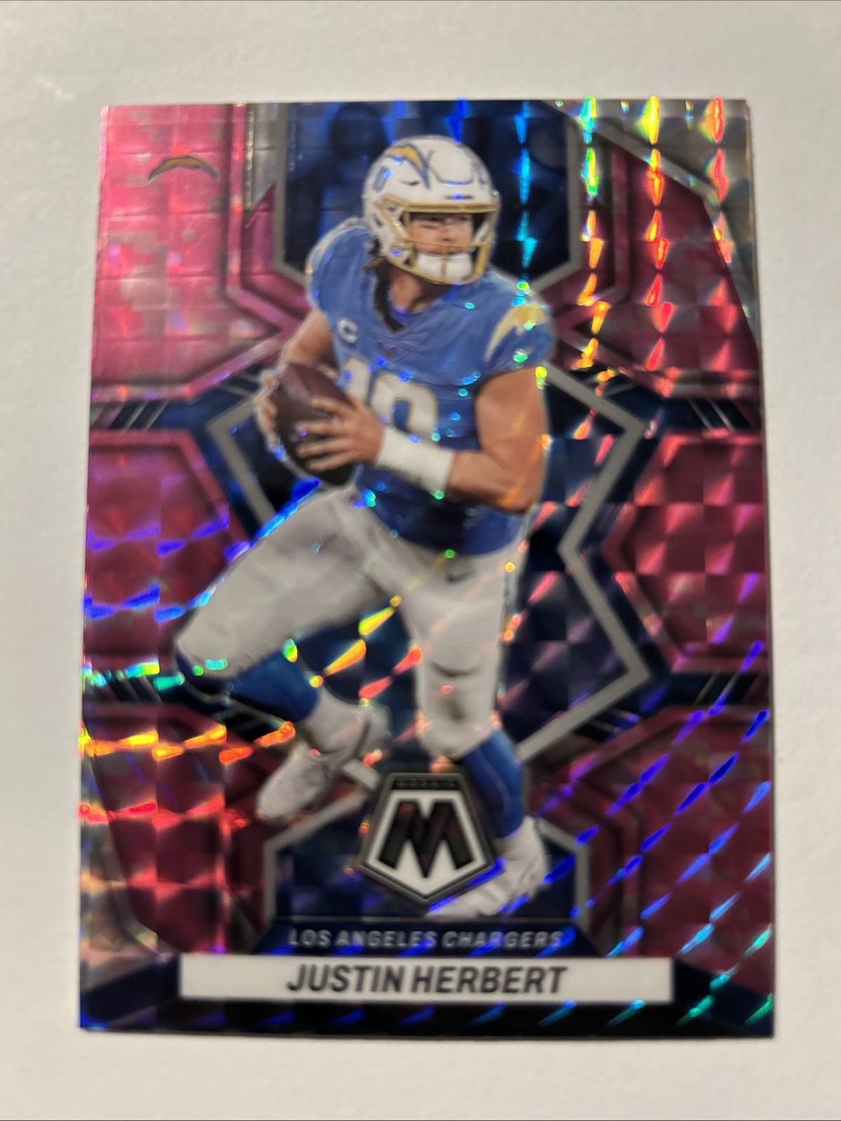 2022 Panini Mosaic - Justin Herbert #101 Purple Mosaic Prizm