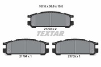 Bremsbelagsatz Scheibenbremse Hinten Textar 2170301 Passend FÜR Subaru Belagsatz