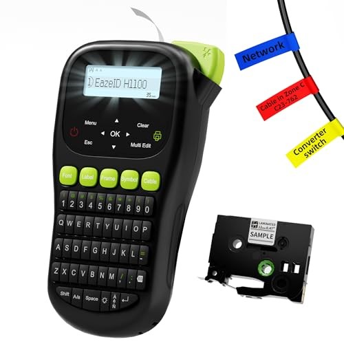 Label Maker Machine with-Tape Laminated, H1100 Black Label Maker with Label Maker Machine with-Tape Laminated, H1100 Black Label Maker with
