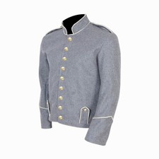 US Civil War Confederate Richmond Depot Jacket Grey White Piping Northern Virgin