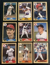 (9) - 1987 Topps Tony Gywnn Kirby Puckett Wade Boggs Darryl Strawberry - MINT