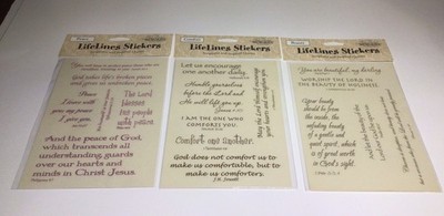 Lifelines Stickers Scriptures Inspired Quotes Peace Comfort Beauty Sealed 3 Pks