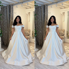 Elegant Wedding Dresses Off Shoulder Chapel Sweep Train A Line Bridal Gowns