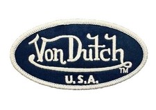 VINTAGE STYLE VON DUTCH U.S.A. EMBROIDERED IRON-ON PATCH...RARE COLOR COMBO