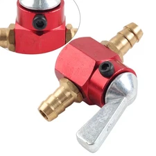Motorcycle Inline Petrol On-Off Fuel Tap Gas Petrol Valve Petcock 8mm Red