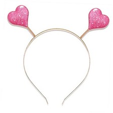 Glitter Heart Headband Valentine  s Day Costume Party Head Bopper Hair Pink