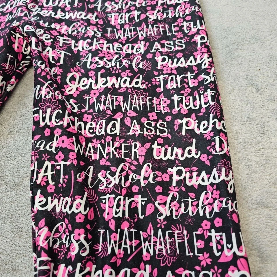 Mujer’s Leggings Grandes Negro Rosa Gráfico Texto Estampado Elastizado Novedad Adulto Humor Foto 3 de 4