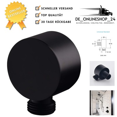 Moderne Wandanschlussbögen aus Messing, Schwarz Matt, 1/2 Zoll für Handbrausen