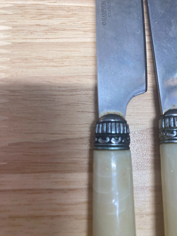 Cubiertos de acero inoxidable Hampton Silversmiths de 9 piezas con asas estilo perla Foto 3 de 4