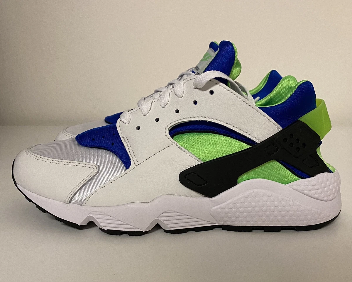 Nike Air Huarache OG White Scream Green Royal Blue Mens Sz 8.5 DD1068 100 NEW