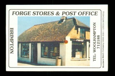 1 x Streichholzschachtel Etikett Forge Stores & Post Office Brimpton Berkshire MS1004
