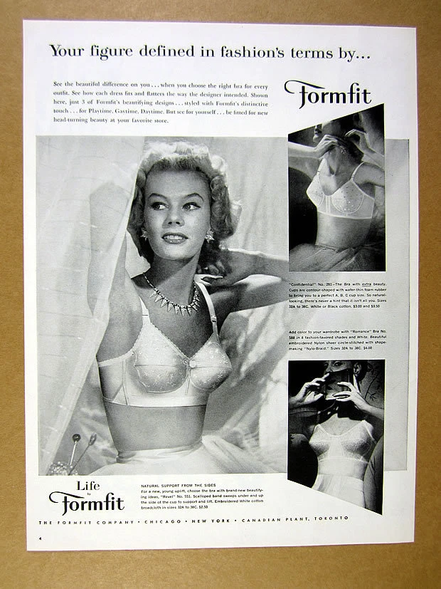 1960-Vintage ad for Formfit Bra`The Formfit Corp, lingerie (021415)