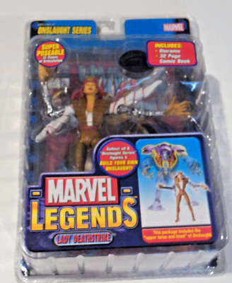 Marvel Legends Lady Deathstrike Onslaught Series Toy Biz Figure & Comic Book NIP