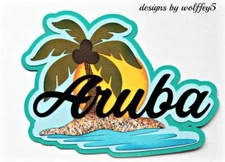 CRAFTECAFE ARUBA KID TITLE premade paper piecing scrapbook diecut piece WOLFFEY5