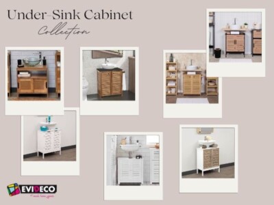 Under Sink Cabinet with U-Shaped Cut-Out and Double Doors