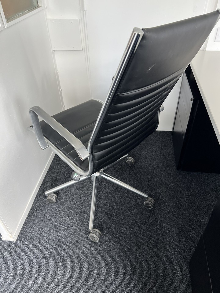 Office Chair Chrome High Back Meeting Sports Style eBay