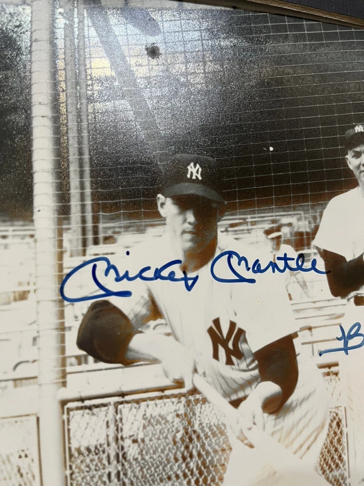 Mickey Mantle & Bill Dickey Autographed New York Yankees Matted 8x10 JSA LOA - Image 3 of 4